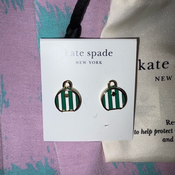 Kate Spade Green and White Earrings - Picture 1 of 4